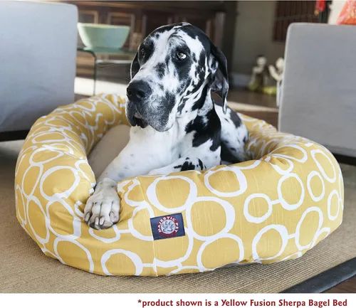 Vista 6 de Majestic Pet Cama de bagel Sherpa negro Fusion de 24