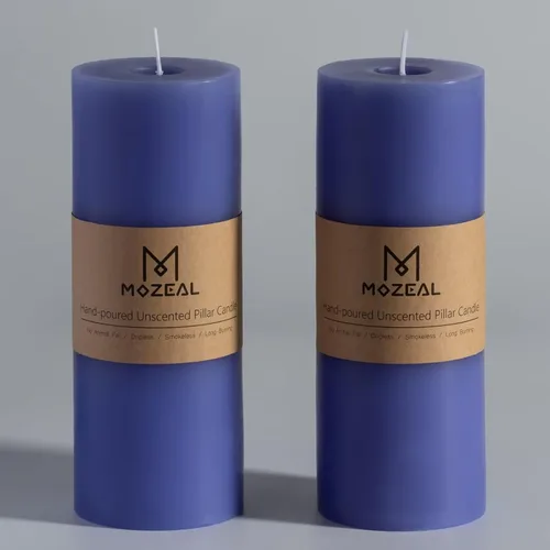 Vista 40 de MOZEAL Juego de 3 velas sin perfume vertidas a mano de 3 x 6 pulgadas, velas tipo pilar sin goteo, combustión de larga duración, aproximadamente 120
