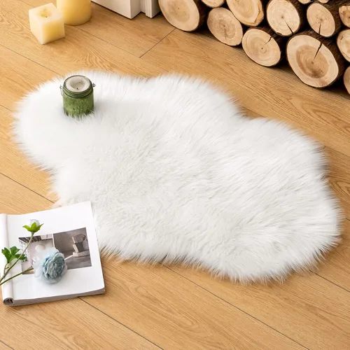 Vista 35 de MIULEE Alfombra de Área de Lujo Súper Suave y Esponjosa de Piel Sintética Rectangular Alfombra Decorativa de Felpa Shaggy para Mesita de Noche Sofá