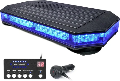 Vista 11 de LUMENIX - Barra de luces estroboscópicas LED de 42 luces ámbar para techo, montaje magnético, luz de advertencia de emergencia, tráfico intermitente