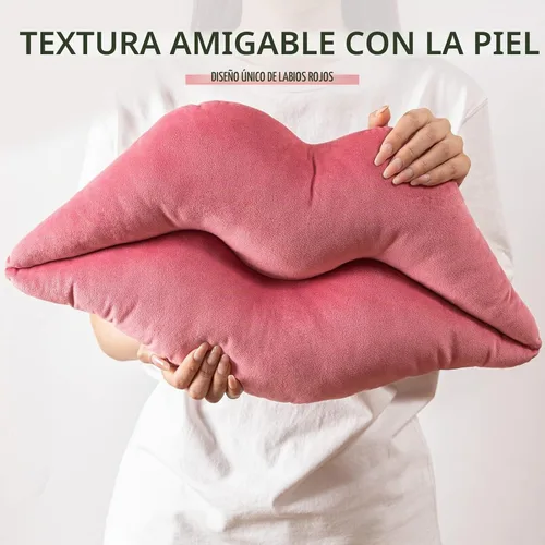 Vista 4 de Ashler Lips Almohadas Decorativas de Terciopelo Suave y Liso con Relleno Incluido Cojín para Sofá Cama Sala de Estar, Rosa, 24 X 12 pulgadas Rosa