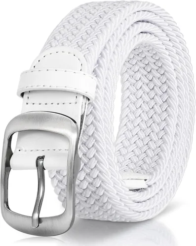 Vista 22 de XZQTIVE Cinturón trenzado elástico para hombres y mujeres, cinturón de golf tejido multicolor, cinturones elásticos para jeans 00 Estilo1