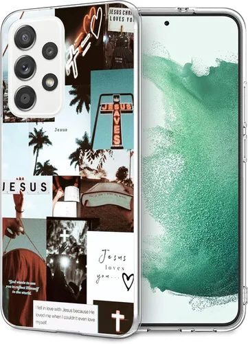 Vista 6 de Funda compatible con Samsung Galaxy A12, diseño retro de cruz cristiana, a prueba de golpes, funda de TPU suave para mujeres, niñas, niños y hombres