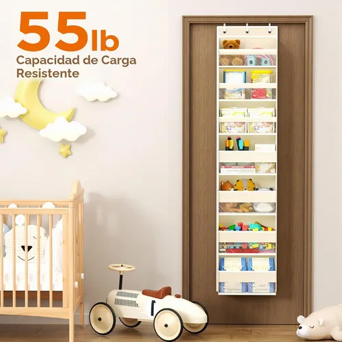 Vista 5 de Mefirt - Organizador de 7 niveles para colgar en la puerta Beige
