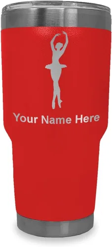 Vista 11 de LaserGram Vaso aislado al vacío de 20 onzas, bailarina de ballet, grabado personalizado incluido (negro)