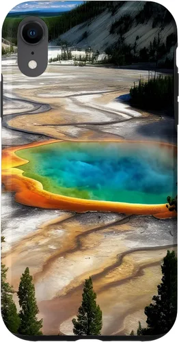Vista 24 de Funda de vacaciones de verano para iPhone 16 Yellowstone National Park Rainbow geysers
