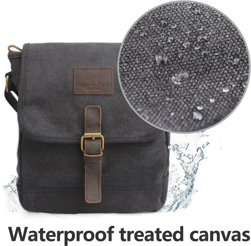 Vista 2 de Bolsa de mensajero de lona pequeña bolsa cruzada casual viaje herramientas de trabajo bolsa de hombro bolsa de mano teléfono teléfono antirrobo