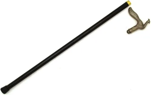 Vista 8 de Snake Eye Tactical Mango de peltre para bastón de caminar de 34.5 pulgadas con pequeño almacenamiento sin hoja