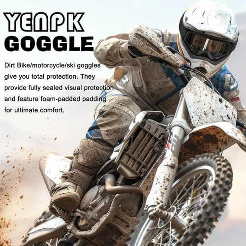 Vista 6 de Gafas de Motocicleta, Gafas para Moto de Tierra ATV Todoterreno Motocross Protectoras, Casco de UTV para Adultos, Jóvenes y Niños