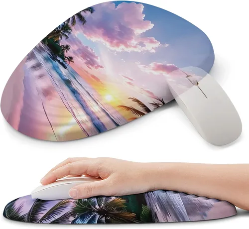 Vista 15 de Alfombrilla ergonómica para mouse con soporte de muñeca, reposamuñecas de espuma viscoelástica para aliviar el dolor y túnel carpiano, base 03