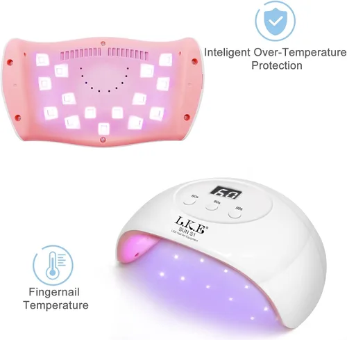 Vista 2 de Lámpara de uñas de gel UV para uñas con 4 temporizadores, lámpara de uñas LED UV profesional con sensor automático para esmalte de uñas de gel
