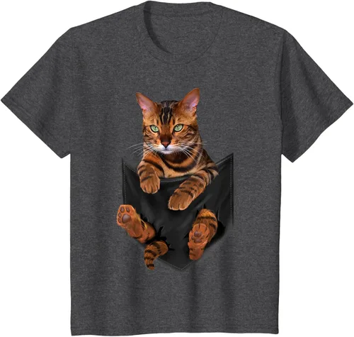 Vista 26 de Camiseta de bolsillo con estampado de tigre y gato Negro