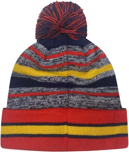 Vista 2 de Icon Sports Gorro de equipo de fútbol – Gorro de punto oficial para adultos, para invierno, cálido, pompón, gorro casual para hombres y mujeres