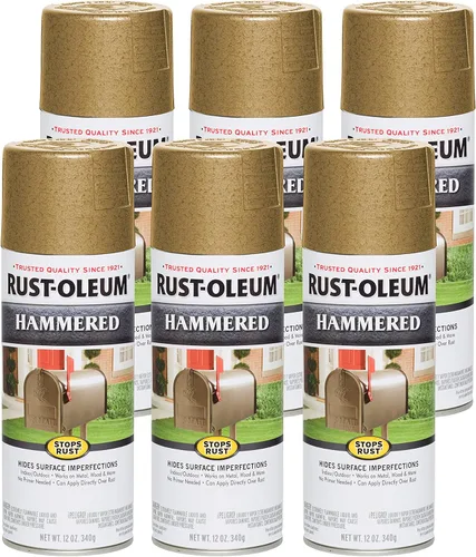 Vista 23 de Rust-Oleum 7215830 – Pintura en aerosol con efecto martillado para prevención del óxido, 12 oz (340 g), color negro