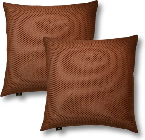 Vista 123 de Funda de almohada de cuero de cordero 100% cuero de cordero – Funda de cojín para sofá – Fundas decorativas para sala de estar y dormitorio, cuero