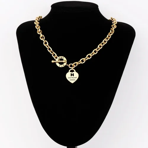 Vista 3 de TTJHGYQO Pulsera Love Yourself Collar Kpop, regalo inspirador para amantes de Kpop, joyería A.R.M.Y, collar para fanáticos de Kpop para mujer