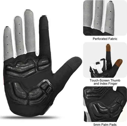 Vista 4 de INBIKE Guantes de ciclismo para hombre acolchados de gel de 0.197 in transpirables y resistentes al desgaste