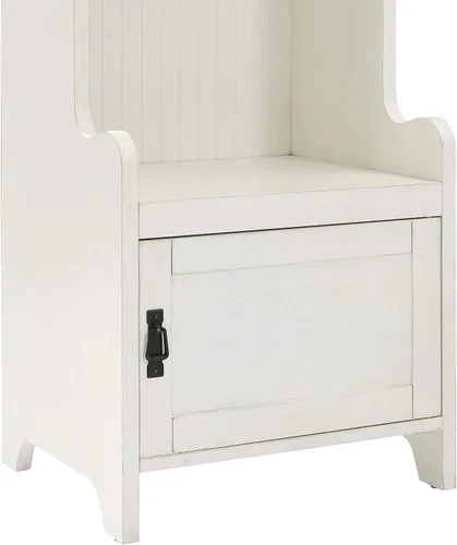 Vista 12 de Crosley Furniture Fremont - Árbol de pasillo con armarios de almacenamiento y ganchos para colgar percheros, color blanco envejecido