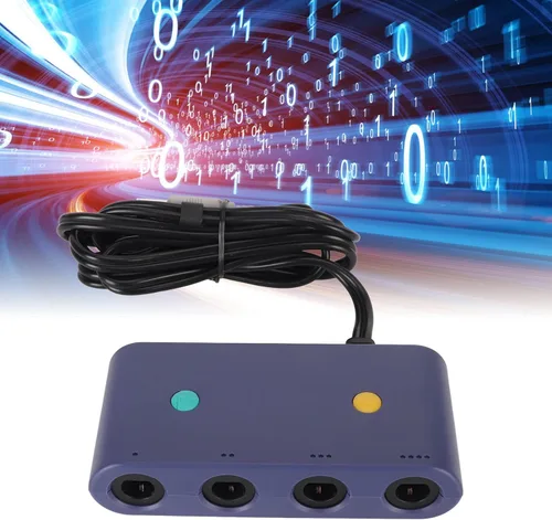 Vista 3 de Adaptador de controlador para Gamecube, convertidor de controlador de juego 3 en 1 para Switch, para WiiU, PC USB y para OS X, con 4 puertos y cable