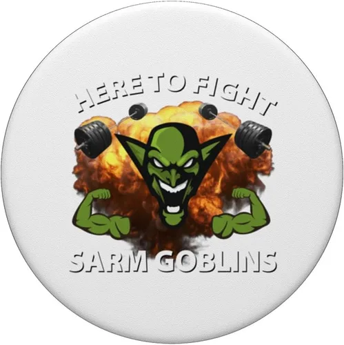 Vista 3 de Aquí para luchar contra Sarm Goblins Funny Tren Gym Bodybuilding PopSockets Standard PopGrip