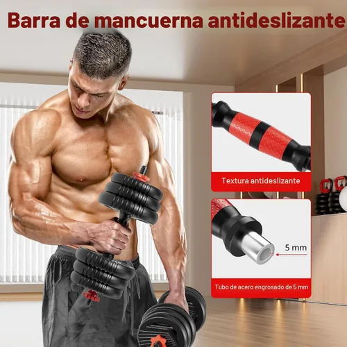 Vista 9 de Juego de mancuernas ajustables, peso libre de 20/30/45/70/90 libras 20LBS(10LB par)