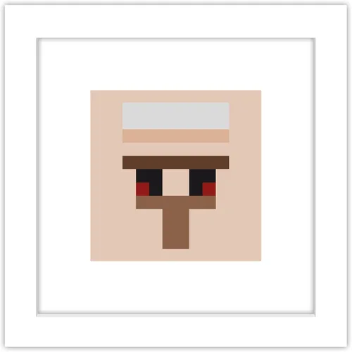 Vista 11 de Trends International Gallery Pops Minecraft: Pixeles icónicos - Mobs - Arte de pared de golem de hierro, versión enmarcada en negro, 12 x 12