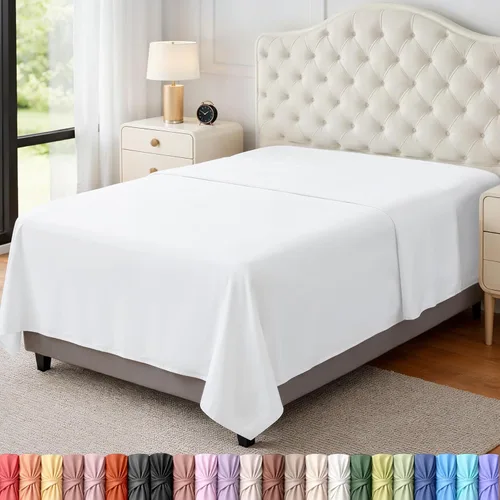 Vista 54 de Utopia Bedding Sábana encimera – 1 paquete (individual, beige) – Tela de microfibra suave cepillada – Sábana superior resistente al encogimiento y a