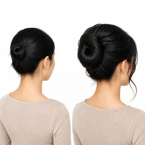 Vista 14 de Moño de Cabello Humano 100%, Moño Desordenado Pieza de Cabello Extensiones de Cabello Humano Real Moño de Cabello Rizado Natural Piezas de Cabello
