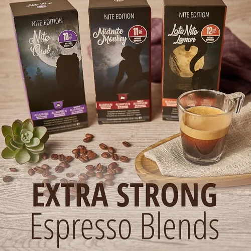 Vista 9 de Nite Owl 120ct Nespresso Original Machine Compatible con Cápsulas I Intensidad 10 I Aluminio Café Cápsulas I Ristretto Italiano I Arábica Espresso
