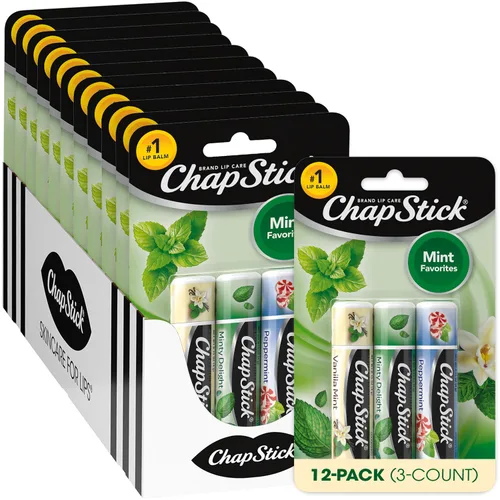 Vista 12 de ChapStick Hidratante de labios, fresa clásica, paquetes de 3 (12 juegos/36 tubos) – Bálsamo labial a granel, afrutado y dulce, 0.15 oz Ea