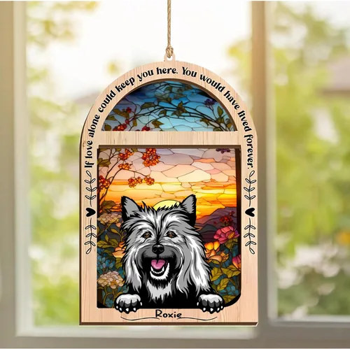 Vista 149 de LOVELYPOD Adorno de Navidad personalizado de sabueso afgano, atrapasoles con nombre, regalos de pérdida de mascotas, regalos para amantes