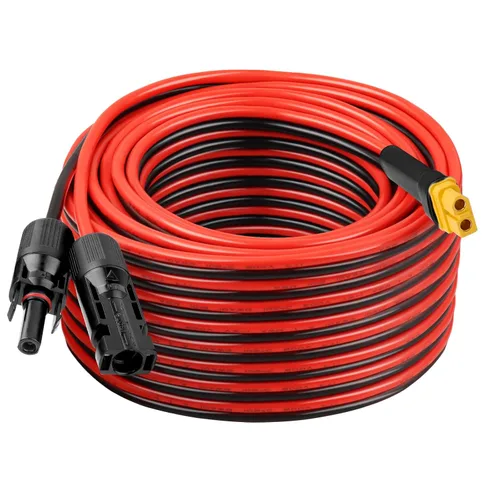 Vista 18 de Cable de extensión solar XT60 de 10 AWG 2 3 6 10 15 20 25 35 40 50 75 100 pies XT60 adaptador de conector de extensión solar más grueso cable hembra
