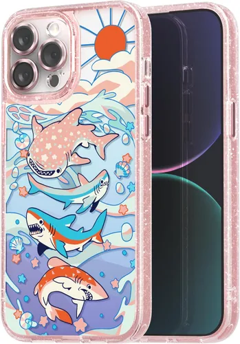Vista 50 de Compatible para iPhone 13 Funda Bonita Estética - Funda para Teléfono Rosa con Purpurina con Protector de Cámara - Diseño de Cubierta