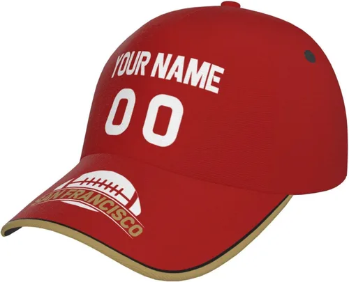Vista 33 de Gorra personalizada con cualquier nombre y número ajustable, regalo personalizado para papá, hombres, mujeres, jóvenes, fanáticos de los deportes