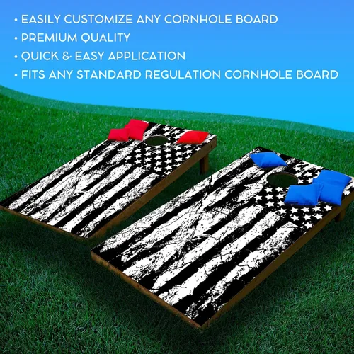Vista 2 de GRAPHIX EXPRESS Cornhole Set Wraps - Cornhole Decals - Vinyl Wraps & Skins for Boards