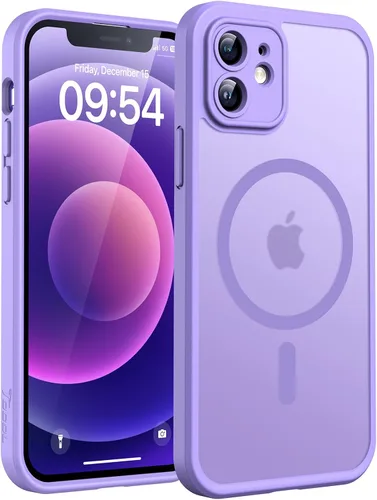 Vista 133 de TOCOL Funda para iPhone 11, compatible con Magsafe, protección completa de cámara, imanes integrados, protección contra caídas, funda translúcida
