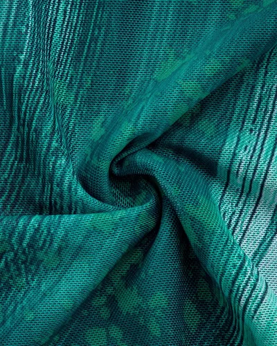 Vista 4 de VALOLIA Blusa de manga corta para mujer, estilo casual, holgada, floral, de malla, plisada, en capas