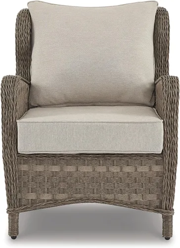Vista 5 de Signature Design by Ashley Clear Ridge - Sillón acolchado de mimbre tejido a mano para exteriores, 2 unidades, marrón claro