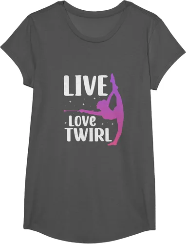 Vista 29 de Camiseta Twirl Baton Twirling Twirler Majorettes, Negro