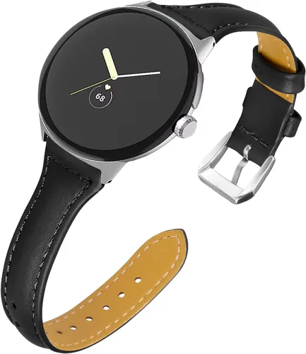 Vista 11 de Correa de cuero compatible con Google Pixel Watch Band Correa de repuesto Correa de pulsera transpirable para Google Pixel Watch Accesorios