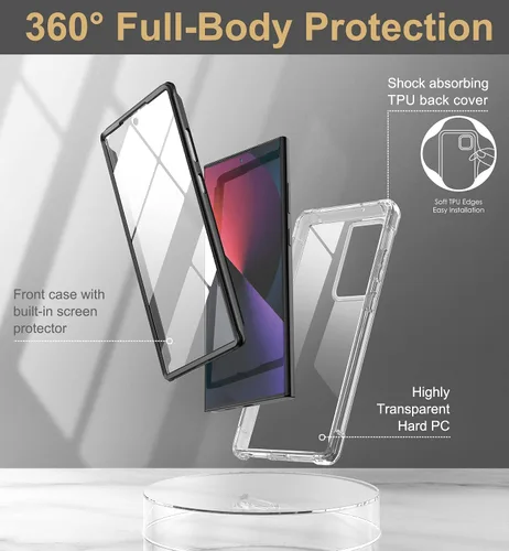 Vista 5 de SURITCH Funda Ultra Clear para Samsung Galaxy S23 de 6.8 pulgadas (solo protector de pantalla), [protector de pantalla integrado] carcasa rígida