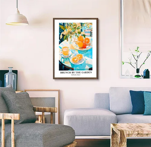 Vista 2 de LAYWHQ - Arte de pared de naranjas vibrantes, frutas y cítricos, pinturas de acuarela, pósteres de Italia, jardín, brunch, ccreativo, decoración