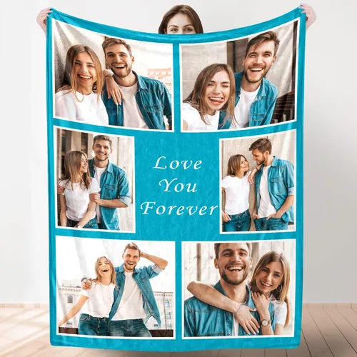 Vista 18 de Artsadd Manta personalizada con collage de texto fotográfico, manta de fotos personalizada para hombres, mujeres, él o ella, manta personalizada