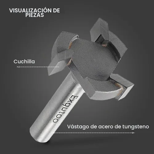 Vista 5 de Exqutoo 1/4" vástago 1 pulgada diámetro de corte T forma CNC Spoilboard superficie