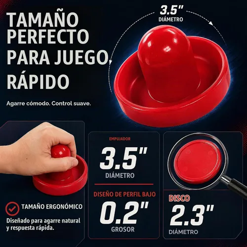 Vista 3 de Juego de discos y paletas de hockey de aire con 2 empujadores y 4