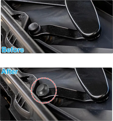 Vista 3 de ACROPIX Tapa de tuerca de brazo de limpiaparabrisas delantero, color negro, para Jeep Compass 2017-2022, paquete de 1