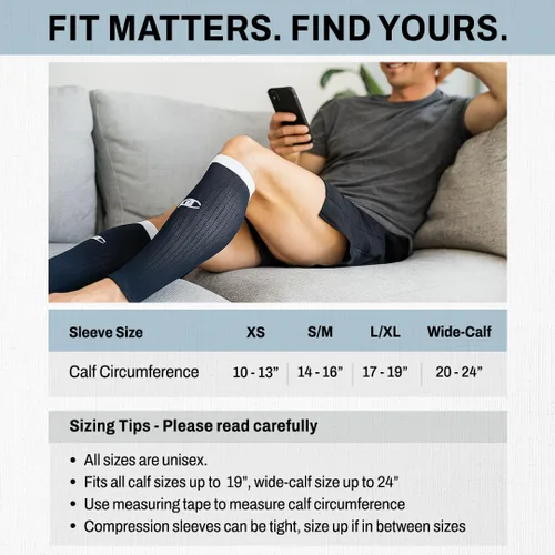 Vista 7 de PRO Compression Manga de pantorrilla para aliviar el dolor, protector de pantorrilla para correr, ciclismo, enfermeras y deportes