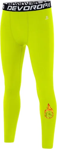 Vista 26 de DEVOROPA - Leggings de compresión para niños, mallas deportivas con forro polar, capa base térmica Verde militar (forro polar)