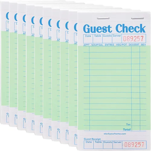 Vista 11 de Stock Your Home Libros de Cheques de Huéspedes en Blanco y Negro para Meseros (Paquete de 5) Blocs de Notas de Mesero, Talonario de Cheques