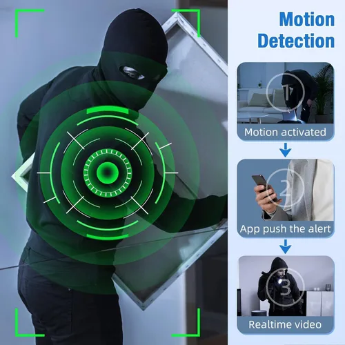 Vista 4 de Cargador de teléfono con cámara oculta, cargador inalámbrico, gran angular de 110°, WiFi de 2.4G/control remoto de aplicación gratuita, detección